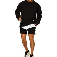 Traje de entrenamiento deportivo para hombre, sudadera con capucha, pantalones cortos para correr, camisa de manga larga - details 8