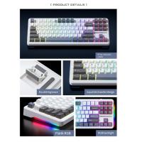 Aula-Teclado mecánico inalámbrico F87, 87 teclas, Hotswap, RGB, PBT, para juegos - details 1