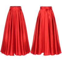Faldas largas transparentes para mujer, faldas latino Tango salón baile Flamenco lírico, falda dobladillo ancho cintura alta de - details 32