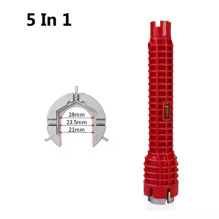 Llave de reparación antideslizante para fregadero de cocina, montaje de grifo de baño, instalación de fontanería, 8 en 1 - 1