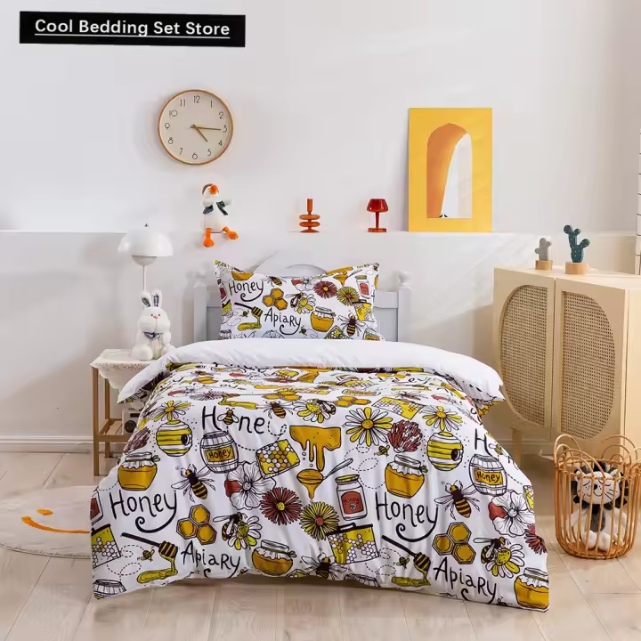 Juego de Ropa de Cama de Animales de Dibujos Animados Rey y Reina Lion, Giraffe, Cocodrilo - 1