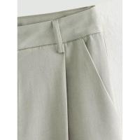 BUNO-traje informal para mujer, Chaqueta corta con bolsillos y cuello vuelto, pantalones elegantes de pierna ancha, moda urbana, primavera y verano, 2025 - details 15