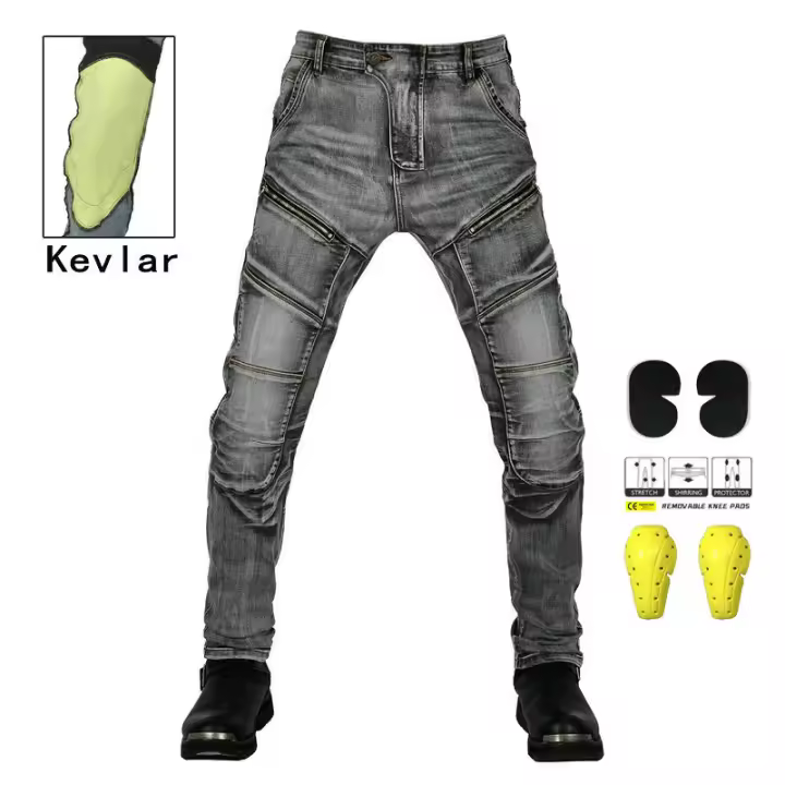 Jeans para Montar en Motocicleta Pantalones Casuales Retro a Prueba de Caídas - 1