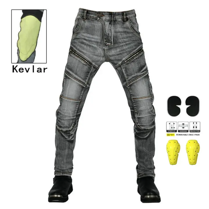 Jeans para Montar en Motocicleta Pantalones Casuales Retro a Prueba de Caídas - 1