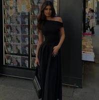 BUNO-Vestido plisado verde elegante para mujer, vestidos largos de retazos de manga corta con cuello redondo a la moda, ropa de calle informal para oficina para mujer 2025. - details 17