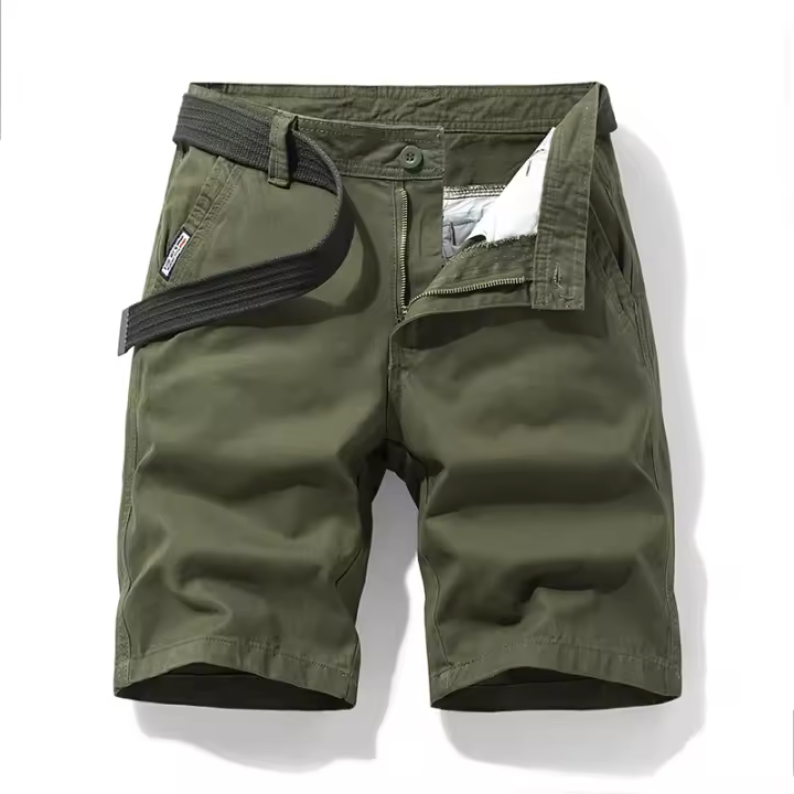 Pantalones Cortos de Verano para Hombre 100% Algodón Calidad Superior, Ajuste Suelto, Estilo Casual, Cierre de Cremallera - 1