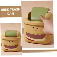 Cubo de basura Cubo de basura pequeño Tapa para alimentos Mini cubos de basura para escritorio de oficina Cubo de basura pequeño para mesa - details 0