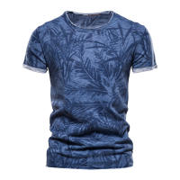 Novedad de verano, camiseta estampada, camisa de fondo para hombre con cuello redondo a la moda, top informal para hombre - details 4