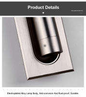 TOMAXIN-Lámpara LED de pared con interruptor integrado, accesorio para habitación de Hotel, estudio, dormitorio, cabecera, lectura, Europeo, Rectangular - details 9