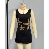 BUNO-Minivestido con volantes y lentejuelas de estrella de mar brillantes para mujer, vestidos elegantes ajustados con cuello cuadrado y tirantes, ropa de calle alta para primavera 2025 - details 10