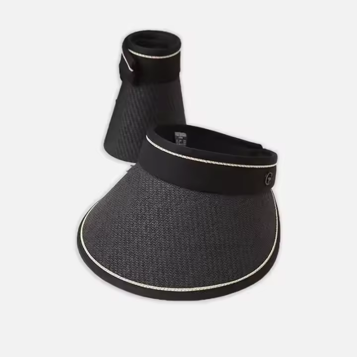 Sombrero de Sol UV Protegido Sombrero de Playa de Paja con Tapa Plegable para Mujeres - 1