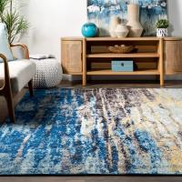 Alfombra cascada vintage abstracta, 152 cm x 243,8 cm, azul - details 17