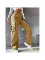Pantalones cargo rectos a la moda para mujer, pantalones informales con cintura elástica para mujer - details 6