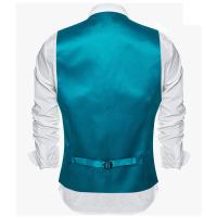Chaleco de seda para hombre, 30 colores, liso, negro, azul, verde, rojo, Pik Gold Champain, chaleco ajustado de satén morado, Tops para hombre - details 59