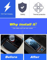Placa de cargador inalámbrico Qi para coche, accesorio de carga rápida de 15w para Toyota Vellfire Alphard AH30 - details 1