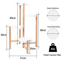 Estantería de Bambú con 4 Niveles Soporte Decorativo para Macetas Alto Bajo - details 4