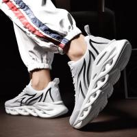 Zapatillas de correr transpirables blancas y negras para hombre, zapatos de moda, zapatillas casuales ligeras - details 7
