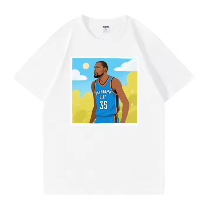 2025 Camiseta para hombre Camiseta negra pura 100% algodón Camisetas Kevin Durant camiseta blanca última novedad NBA - 1