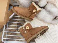Nuevas botas de nieve con botón lateral portátiles para mujer de piel de oveja de invierno - details 2