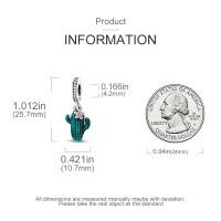LAZA-Colgante de Cactus para mujer, cuentas de plata de ley 925, compatible con pulseras originales, collares, joyería - details 2