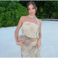 OUWU Conjunto de falda superior de tubo de punto de retazos para mujer, sin mangas, sin espalda, faldas plisadas en forma de U, tres, nuevo conjunto de vacaciones en la calle - details 17