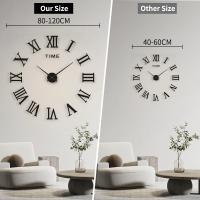 Reloj de pared con espejo acrílico de Número Romano grande 2D/3D, pegatina de moda DIY, relojes de cuarzo, decoración del hogar, pegatinas para el salón - details 17