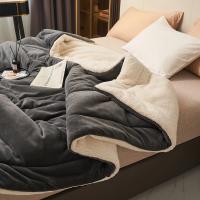 Manta cálida de doble cara para invierno, manta gruesa de franela de imitación de forro polar, colcha cómoda, Sábana - details 13