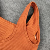 Conjunto de Yoga acanalado sin costuras para mujer, Sujetador deportivo de entrenamiento, trajes de gimnasio, pantalones cortos de Fitness, conjuntos de pantalones cortos deportivos de cintura alta para correr - details 10