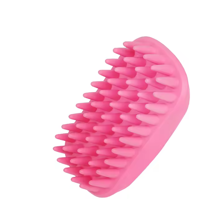 Cepillo de baño de silicona para perros y gatos, cerdas de masaje calmantes, cepillo de champú, adecuado para pelo largo y corto - 1