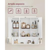 Armario de Baño con Luz LED 16,5 x 70 x 75 cm Toma Corriente Cesta Colgante Soporte para Secador - details 18