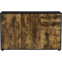 74 x 117 x 36 cm - con 2 Cajones y 3 Puertas - Organizador de Oficina - Aparador - Cajonera Multiusos - Mueble Auxiliar - Efecto Roble Oscuro - Negro - details 4