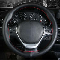 Fundas para volante de coche trenzadas DIY 38cm fundas de coche de cuero Artificial suave con aguja e hilo accesorios para automóviles - details 1