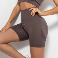 Pantalones cortos de yoga para mujer, leggings deportivos sin costuras de cintura alta con control de barriga para correr - details 20