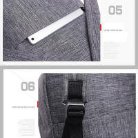 Mochila de lona de Color sólido para hombre, resistente al desgaste, Simple, a la moda, para estudiantes - details 7