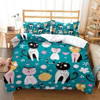 Juego de Ropa de Cama con Estampado de Gato Encantador Funda de Cojín y Cubierta de Edredón de Lujo para Reina Estilo Personalizado para Niños - details 2