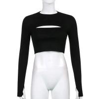 Camiseta de Manga Larga y Ajuste Delgado Cuello Redondo para Mujer Moda Coreana Primavera 2024 - details 4
