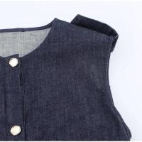 Cinturón de Denim Largo OUWU Vestido Elegante sin Mangas con Cintura Ancha - details 8