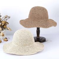 Gorra de Playa de Verano 2023 Sombrero de Paja para Mujer Sombrero de Alta Calidad con Color Puro - details 4
