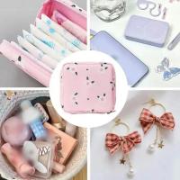 Bolsa de almacenamiento de tampones de servilleta sanitaria para mujer, bolsa organizadora portátil impermeable, bolsa de servilletas sanitarias con patrón - details 6