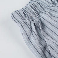 BUNO-Pantalones de encaje a rayas para mujer, Pantalones rectos de pierna ancha con cintura elástica y cordón, ropa de calle holgada para primavera y verano, pantalones de chándal informales - details 57