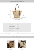 Bolso de Verano a la Moda Bolso de Malla para Mujer Bolso de Playa de Paja - details 1