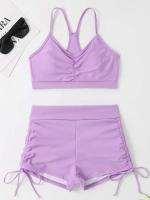 Bikinis con cordón frontal, cintura alta para mujer, bañadores de mujer, bañador para nadar, ropa de playa 2025 - details 89