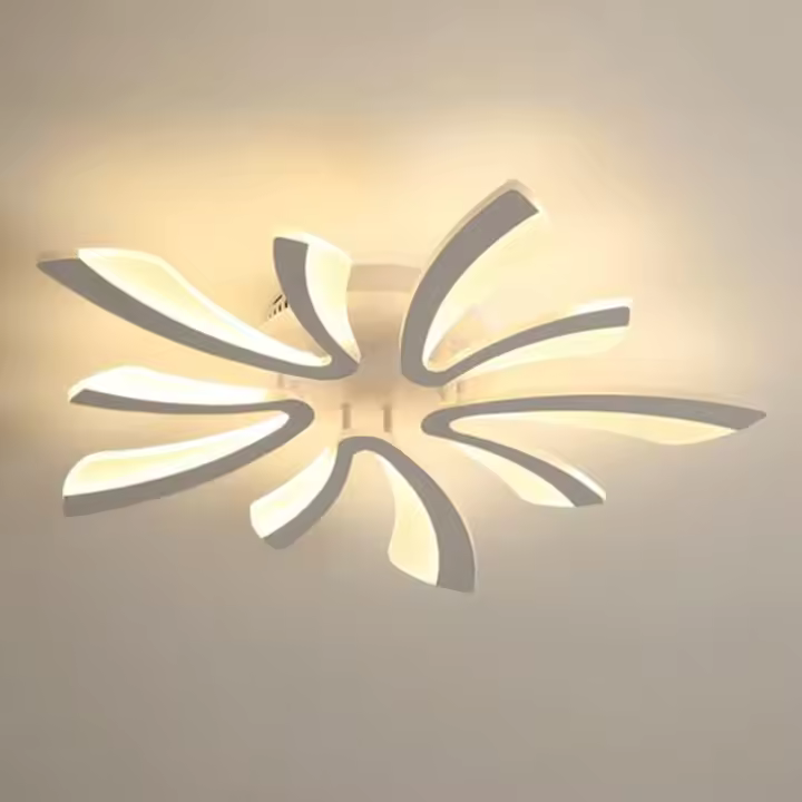 Goeco-Lámpara de Techo Moderna, Plafón LED Blanco de 50W, Luces en forma de V de Techo Acrílico,3000K Blanco Cálido - 1