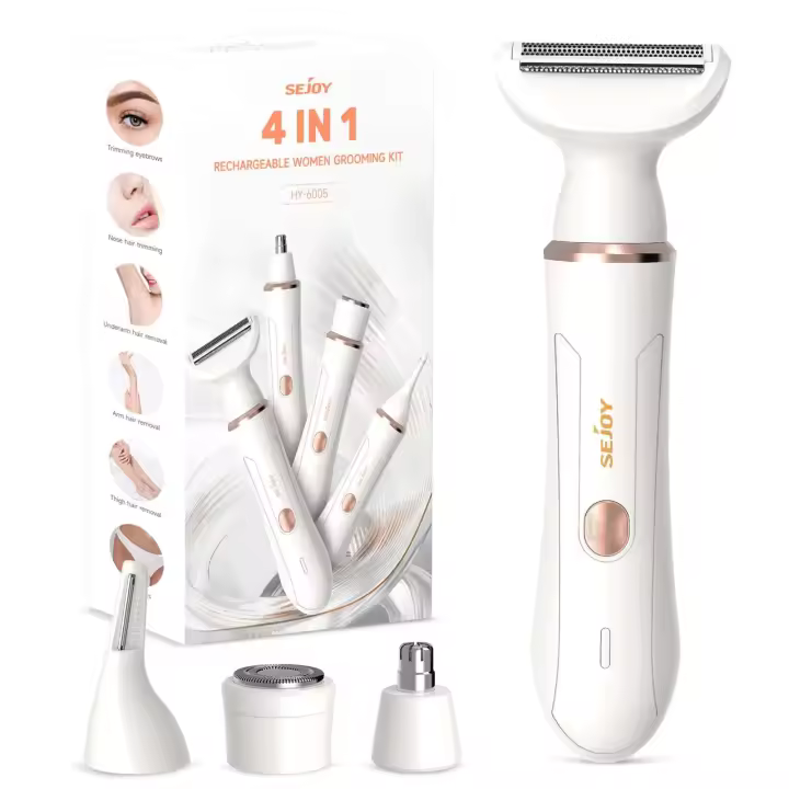 Sejoy 4 en 1 Afeitadora eléctrica portátil para mujer, depiladora corporal, afeitadora inalámbrica indolora para mujer - 1