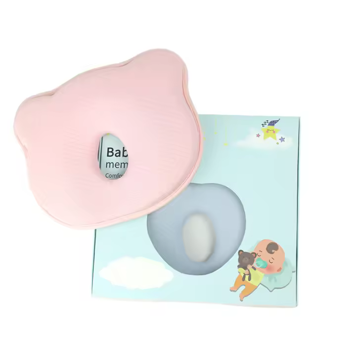 Almohada moldeadora para bebés recién nacido transpirable Anti-Desviación cabeza correcta forma de cabeza almohada caja de regalo embalaje reposacabezas para bebé - 1