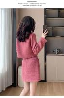 Otoño/Invierno nuevo conjunto elegante de dos piezas: chaqueta y falda de lana elegantes y gruesas, traje de dama sofisticado gran oferta - details 19