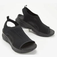Sandalias de moda sin cordones con cabeza de pez para otoño 2025, zapatos deportivos casuales de tacón bajo para mujer, talla grande - details 1