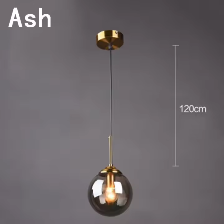 Lámpara Colgante De Barra De Cocina Nórdica, Lámpara De Bolas De Cristal, Iluminación De Techo Con Diseño De Hilo De Pescar - 1