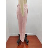 Pantalones largos de pana de cintura alta, casuales, de color sólido, holgados y rectos para mujer, otoño. - details 4