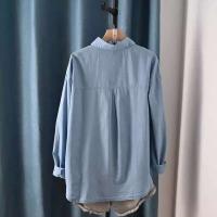 Blusas Bordadas de Flor Moda Coreana para Mujeres Primavera Camisa de Jeans de Diseñador - details 32